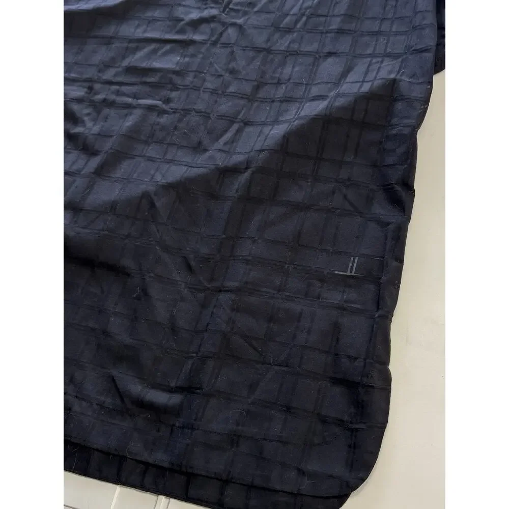 Athleta Windowpane Luxe Kaftan Womens L Black Cover Up Split Neck Dress